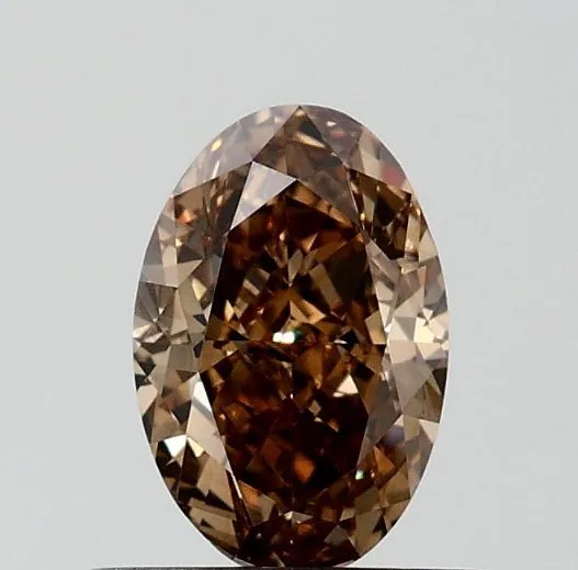 1 pcs Diamond (Natural coloured) - 0.72 ct - Oval - Fancy Orange Brown - VS2 - Gemological Institute of America (GIA)