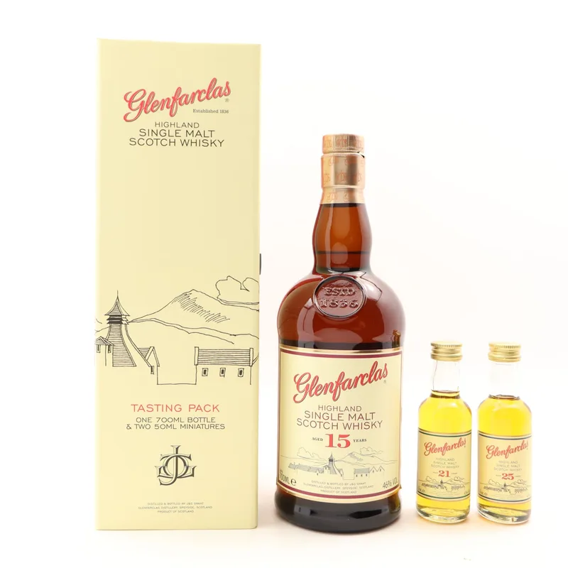 Glenfarclas – 15 Year Old With 21 & 25 Year Old Minis 2 X 5cl (5clx2, 43%)