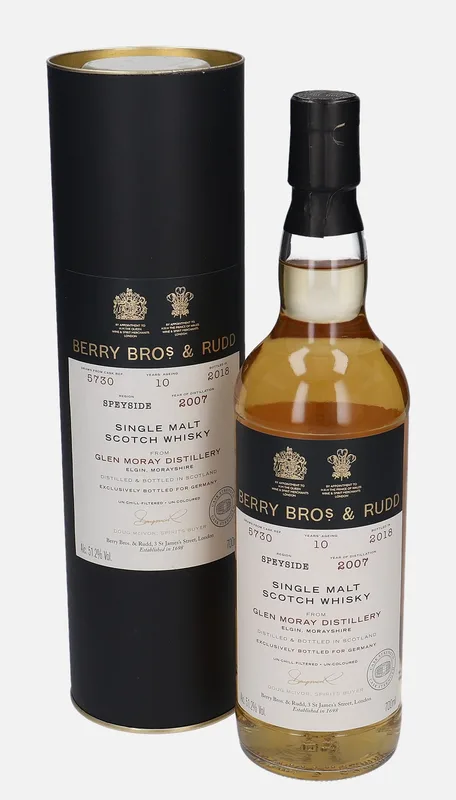 Glen Moray – 2007 10 Year Old Berry Bros & Rudd (70cl, 51.2%)