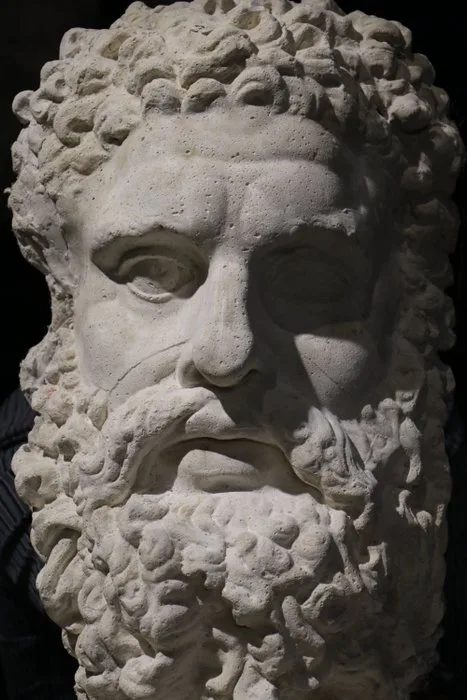 Sculpture, Maschera Ercole Farnese - 50 cm - Plaster