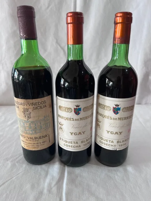 1970 Marqués de Murrieta, Ygay Etiqueta Blanca (x2) & Vega Sicilia, Tinto Valbuena 3 Año, Bottled 1979 - Rioja, Ribera del Duero - 3 Bottles (0.75L)