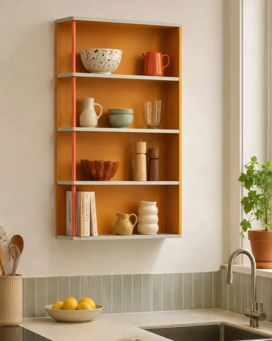 Hübsch - Lotte Knudsen - Shelving unit - Apollo Wall Shelf Multicolour - Ash - Shelving Unit / Bookcase
