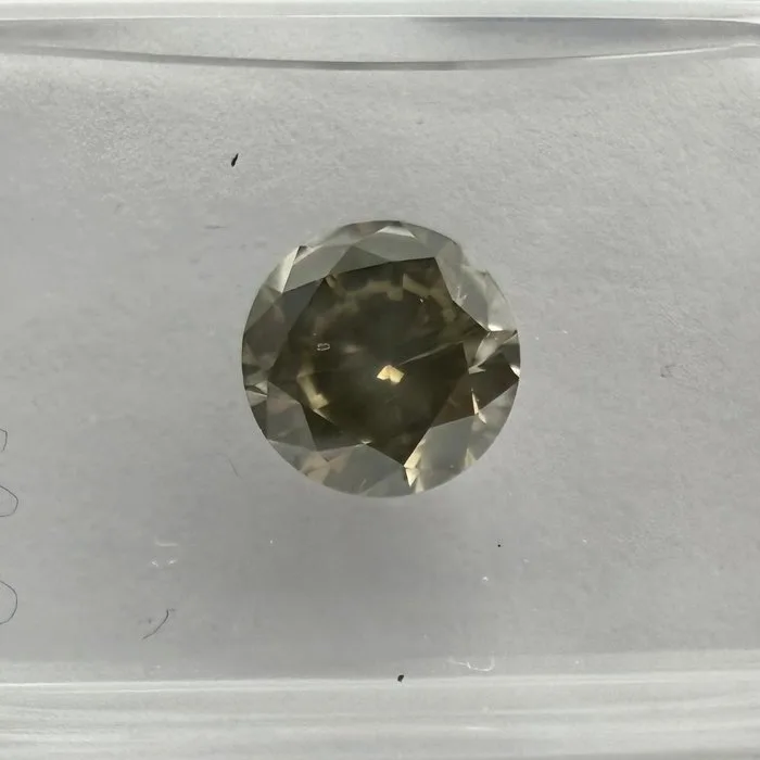 1 pcs Diamond (Natural coloured) - 1.29 ct - Round - Fancy deep Brownish, Greenish Yellow - SI1 - International Gemological Institute (IGI)