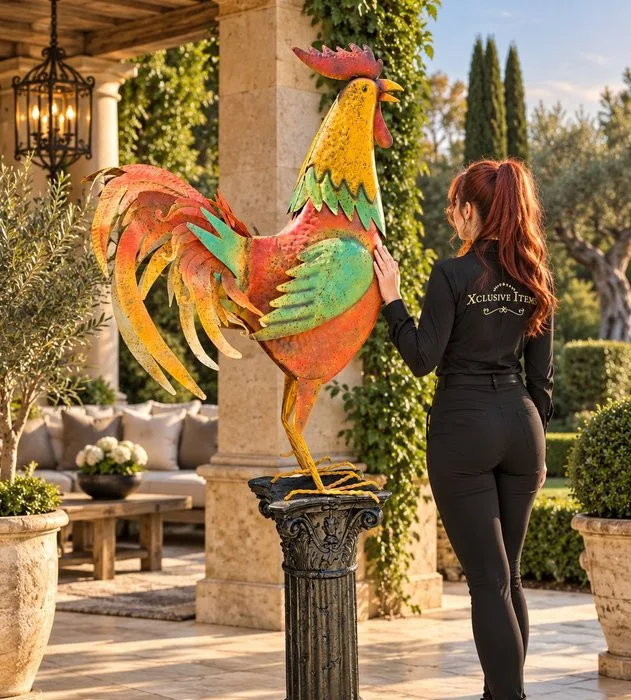 Statue, XXL Rooster - 124 cm - Metal - 2026