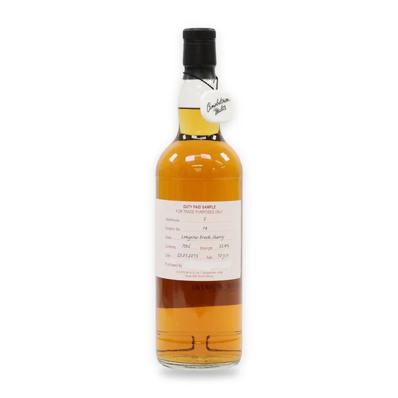 Longrow – 10 Year Old 2015 - Fresh Sherry - Duty Paid Sample 55.4%