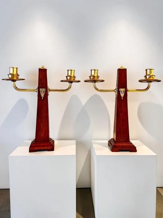 Candelabrum Amsterdam School - 1920 (2) - Oak