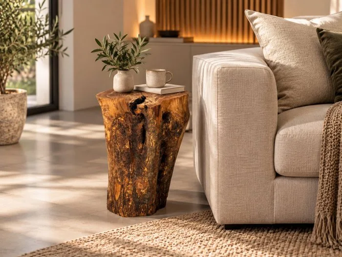 Side table - TRONCO Design - Olive - OLIVE WOOD TABLE