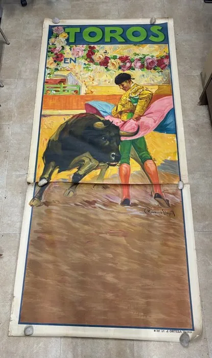 Ruano Llopis - Cartel de Toros grande mural 270x120, Spain, Litho. - c1930 - 1930s