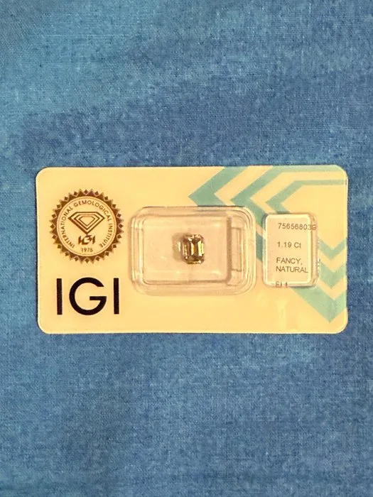 1 pcs Diamond (Natural) - 1.19 ct - Emerald - SI1 - International Gemological Institute (IGI)