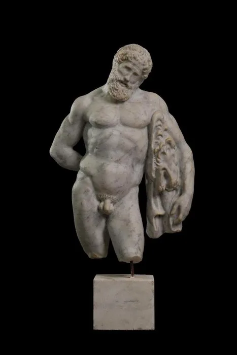 Sculpture, Torso di Ercole - 60 cm - Marble
