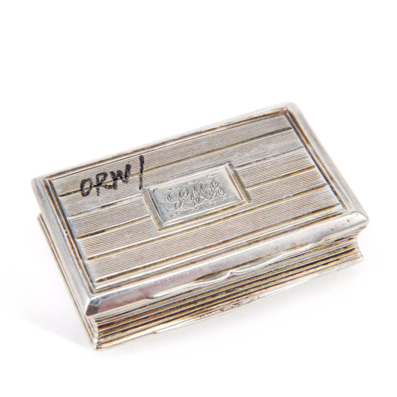 A George III Silver Vinaigrette maker's mark T.S., apparently lacking date letter, of rectangular form with a hinged cover