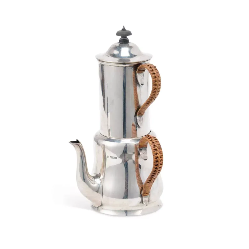 A George V Silver Coffee Filter Pot by Martin, Hall & Co