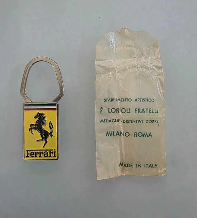 Ferrari late 80's- 90's Original Keyfob - Lorioli Milano New Old Stock - Ferrari - Excellent Condition - Out of Production - with Original Lorioli Milano paper package