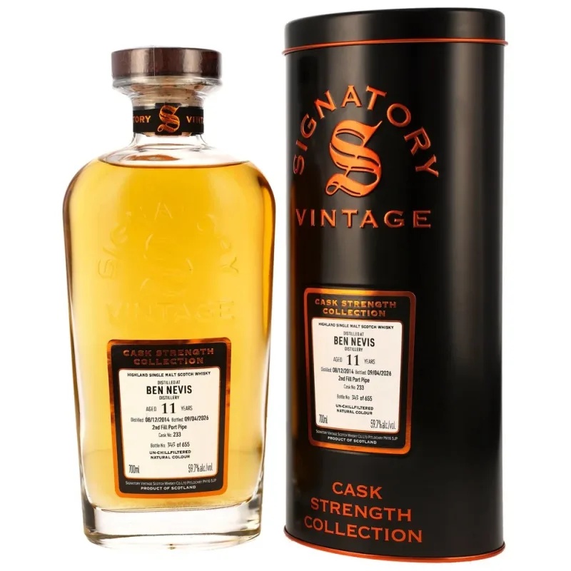 Ben Nevis – 11 Year Old 2014/2026 2nd Fill Port Pipe Signatory Vintage Cask Strength (70cl, 59.7%)
