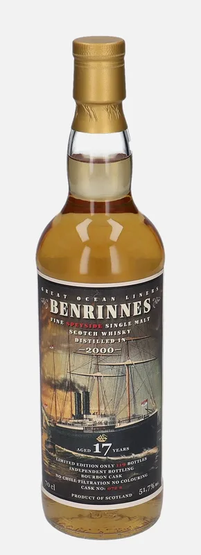 Benrinnes – 2000 17 Year Old Jack Wiebers Whisky World Great Ocean Liners (70cl, 51.7%)