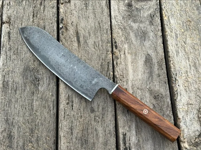 Kitchen knife - Handmade Collectibles Chef Knife, Carbon Forged Steel, Wood Handle - North America - (TJ3)