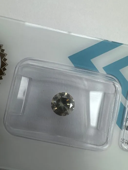 1 pcs Diamond (Natural coloured) - 0.73 ct - Round - Fancy light Grey, Greenish, Yellow - SI2 - International Gemological Institute (IGI)
