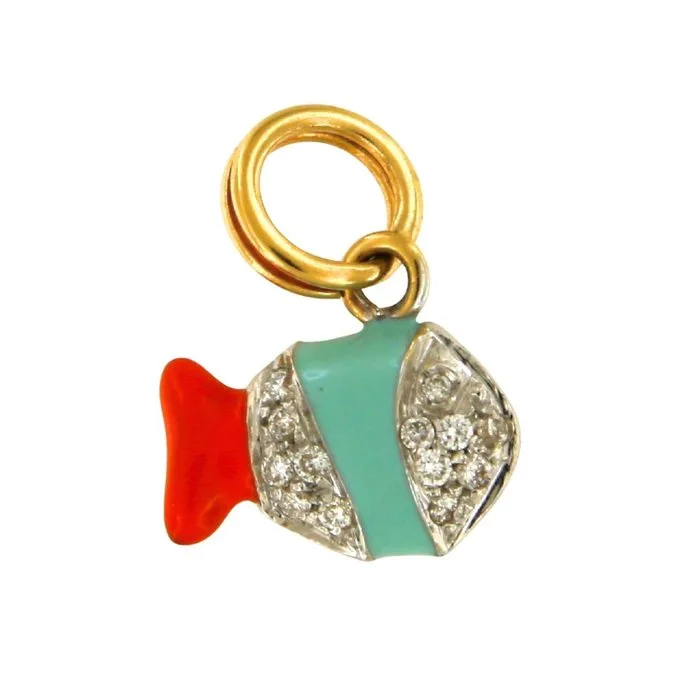 Pendant - 18 kt. Yellow gold - 0.12ct. tw. - Diamond