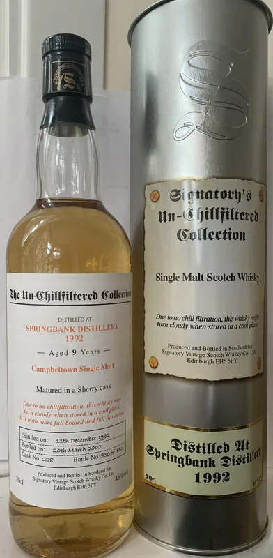 Springbank – 9 Year Old 1992 Sherry Butt (70cl, 46%)