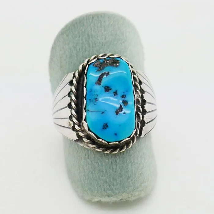 Silver ring with turquoise. - Navajo - U.S