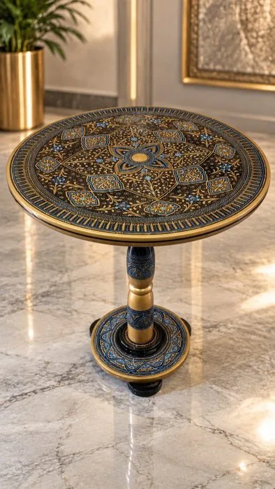 Coffee table - Exquisite Ornamental Pedestal Table - Wood