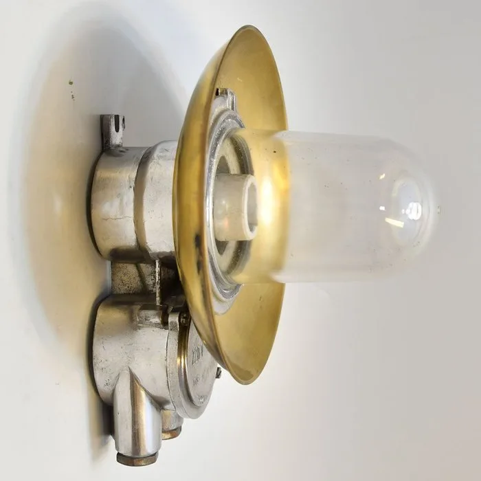WISKA - Wall lamp - Brass, Glass - Industrial lamp