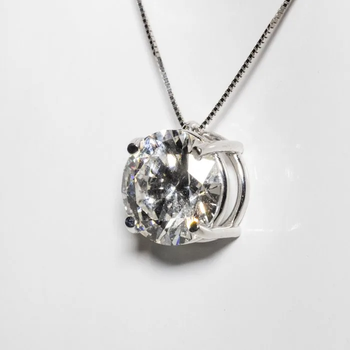 Necklace with pendant - 18 kt. White gold - 3.11ct. tw. Diamond (Lab-grown) - F VS1 3EX