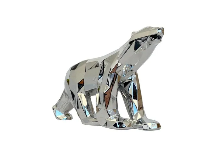 Richard Orlinski (1966) - Sculpture, Ours Blanc Le Choc des Titans - 21 cm - Resin