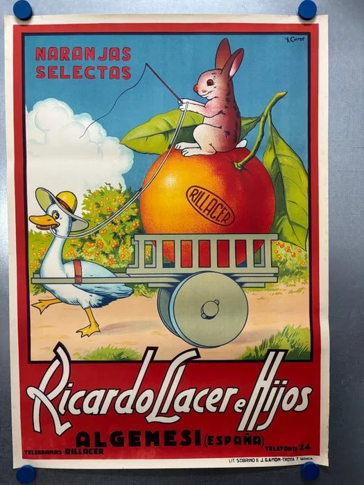 A. Carot - 7 carteles de temática de fruta Naranjas, c1940-c1990 - 1940s