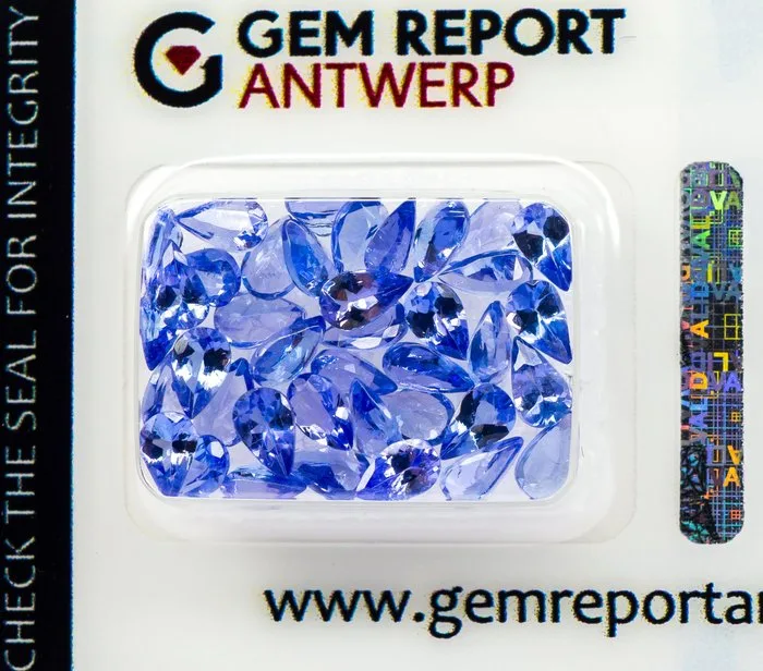 39 pcs Tanzanite - 7.44 ct - Gem Report Antwerp (GRA) - Violetish Blue/Violet