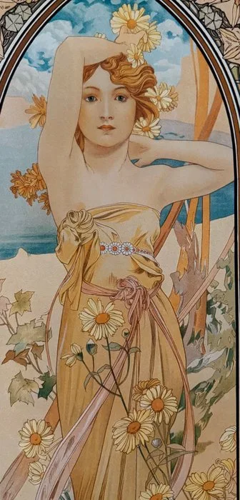 Marie Alphonse Mucha - “Eclat du jour, 1899”. Gesigneerd en gedateerd in de plaat