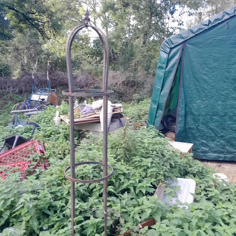 Cast iron tower trellis suitable for sweet peas and garden gate