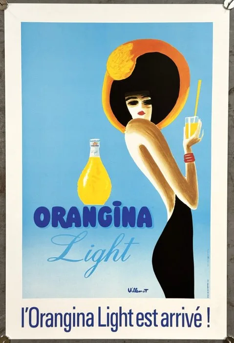 Bernard Villemot - Orangina Light | litografia Publicis Étoiles, 1989