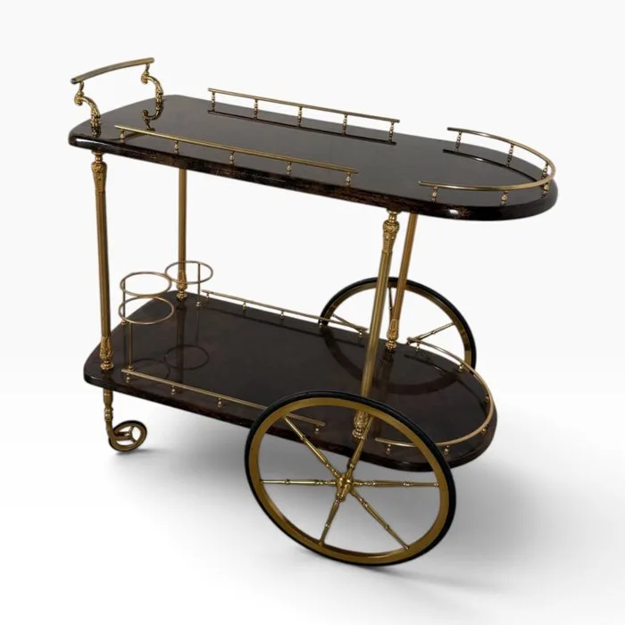 Aldo Tura - Serving trolley - Gilt brass