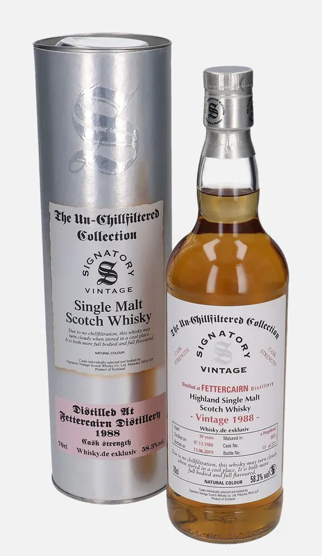 Fettercairn – 1988 30 Year Old Signatory Vintage Scotch Whisky Co. The Un-Chillfiltered Collection (70cl, 58.3%)