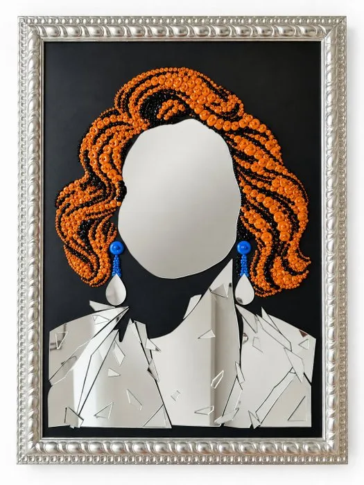 Mirror - Wood, Mirror - Mirrored Woman