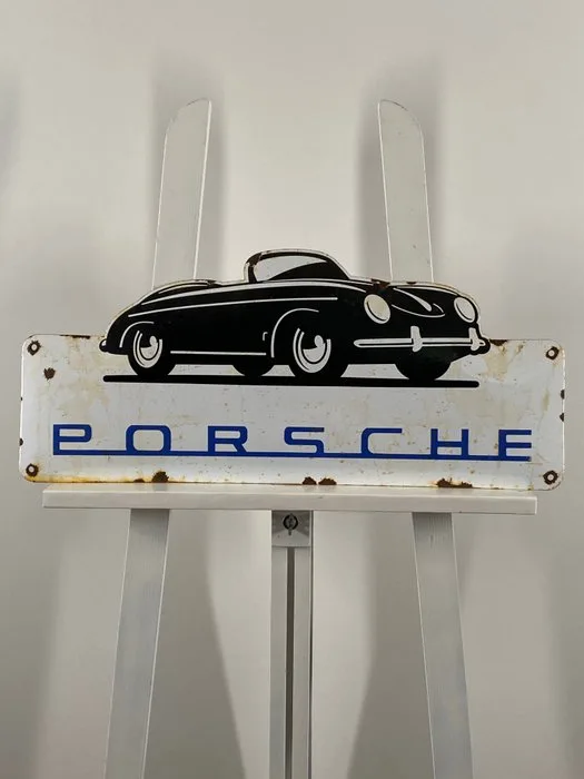 Porsche - Enamel sign - 60x26cm - Made of thick steel sheet and enamel