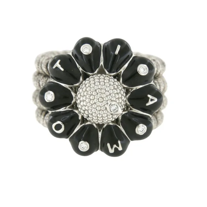 Other brand - Ring - Roberto Demeglio - 18 kt. Silver, Steel, White gold - 0.06ct. tw. - Diamond