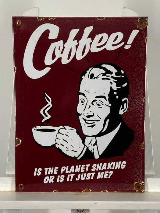 COFFEE - Enamel sign - 40x30cm - Made of thick steel sheet and enamel