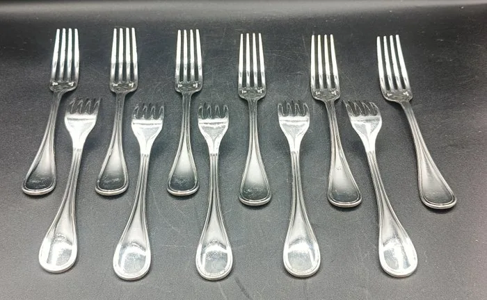 Christofle - Cutlery set (11) - Silverplated - Large forks