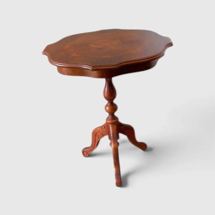 Eleganter Beistelltisch mit Intarsien – Vintage Dreifuß Tisch - Side table - Wood