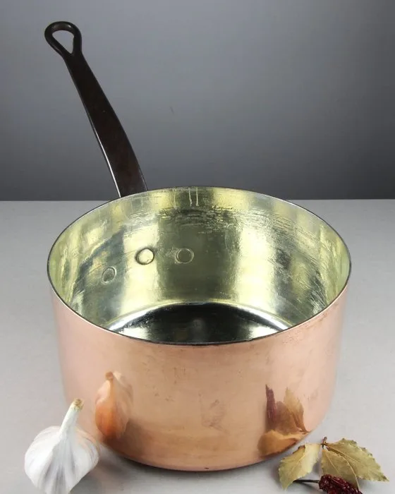 Saucepan - XL - Ø21 - Copper, Tin - Antique & heavy
