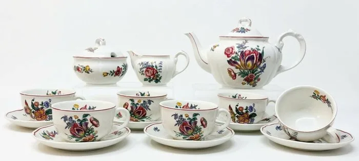 Villeroy & Boch - Coffee and tea service (15) - Alcase auch "Jadrin d´Álcase´ - Vitro-Porcelain - Like new