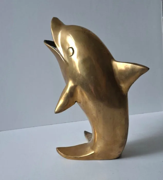 Decorative ornament - Unknown - Brass dolphin 1488 grams