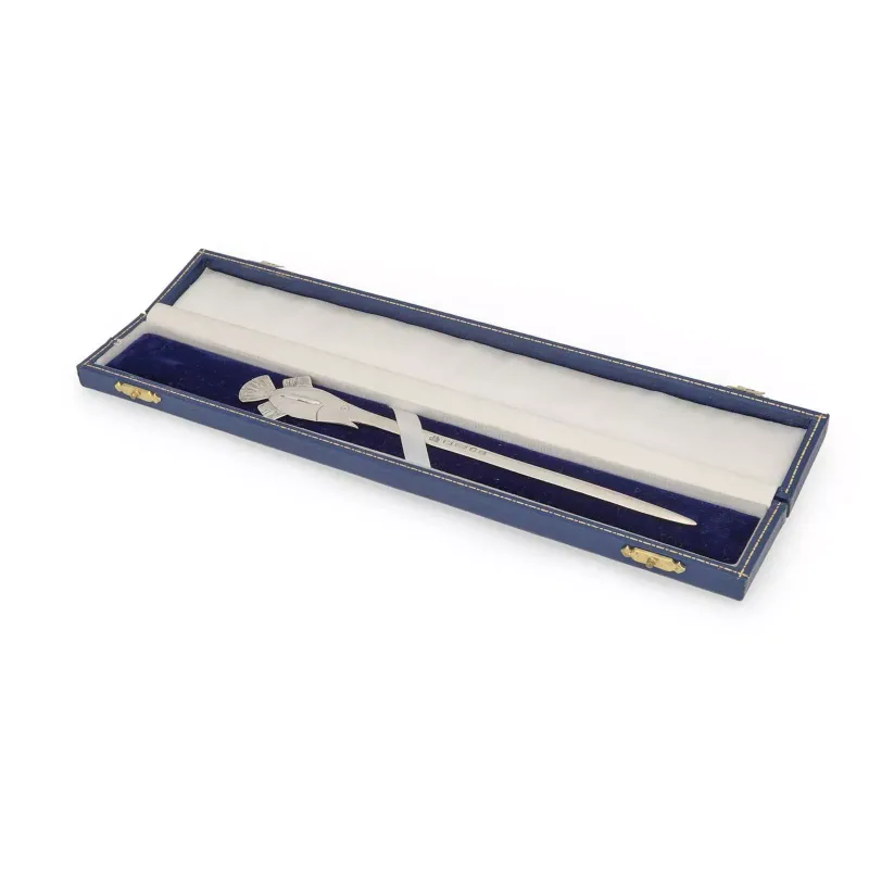 An Elizabeth II Silver Novelty Letter Opener by G&M, London 2001, in the form of a sawfish, humorously cast with an elongated rostrum, cased.