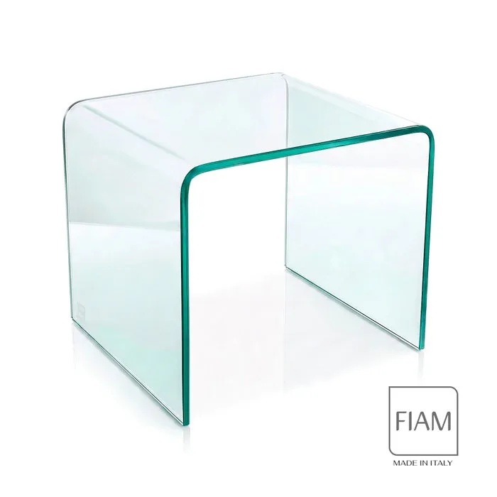 FIAM Italia - Vittorio Livi (1944) - Centre table - Monolithic Sculptural Model 'Rialto' – Iconic Mid-Century Design, 1980s - Thick Curved Glass