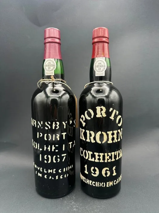 1961 Porto Krohn & 1967 Arnsby's - Colheita Port, Tawny - Douro - 2 Bottles (0.75L)