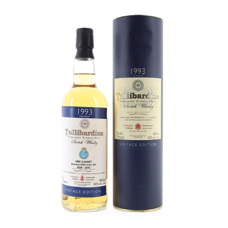 Tullibardine – 1993 Vintage Bottled for HMS Gannet SAR Unit Highland Single Malt Scotch Whisky (70cl, 40%)