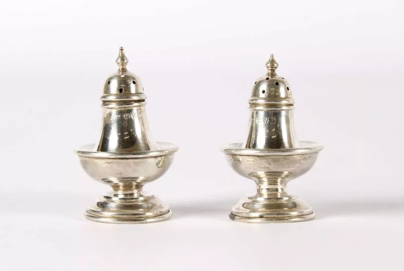 A Pair of Edwardian Silver Pepperettes Joseph & Richard Griffin, Chester 1906 A Pair of Edwardian Silver Pepperettes by Joseph & Richard Griffin , Chester 1906