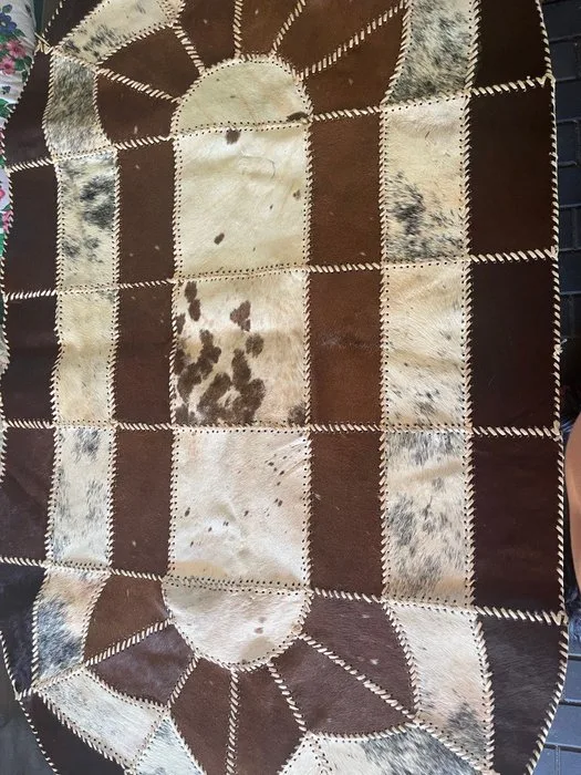 Rug - 140 cm - 80 cm - Patchwork leather rug